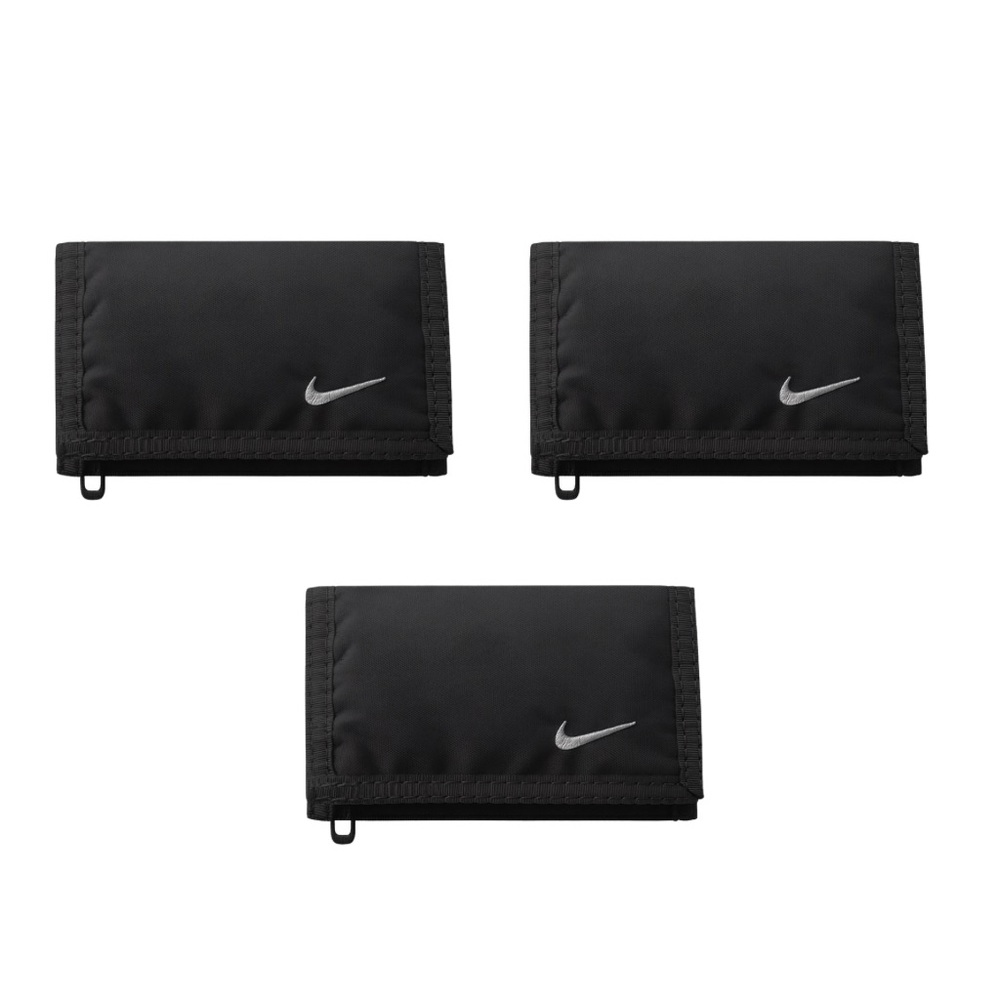 Nike Black Wallet Set with Silver Logo